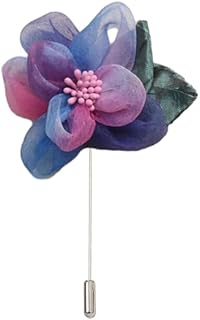 Flor de Satén Insignia de la solapa de la boda Bou 10/20 piezas 7 * 10 cm broche de flor de satén de plata púrpura oscuro con forma de rosa/flor de rosa