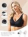 COMFELIE Ladies No Underwire Brassiere Plunge T-Shirt Bras Comfy Seamless Supportive Bra Smoothing Underwear Black L