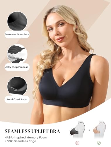 COMFELIE Women Plunge No Underwire Bra Deep V Seamless Supportive Bras Buttery Smooth Comfort Sexy Bralettes Underwear2