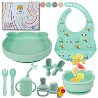 HappyDoo | Vajilla Bebé de Silicona | Set 12 Piezas | Crea Momentos Especiales en Cada Comida | Antideslizante, Seguro y Suave | Libre de BPA, Ideal para Bebés desde 6 Meses