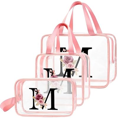 DBPBToU Trasparente Beauty Case Donna, Trousse Trucchi Per Viaggio, Idea Regalo Personalizzata Con Lettere, Regali Donna Per Compleanno (M)