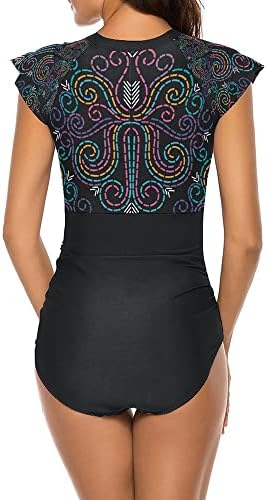 Wolddress Womens Zip Entrance One Piece Rashguard Browsing Sport Swimsuit Swimwear 3 41OriYjRTPL. AC