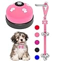 KEXIAVA 2 Pcs Dog Bells Toilet Training Dog Doorbell Dog Training Bell for Puppy Potty Adjustable Strap Dog Door Bell and Communication Device Dog Bell Cat Puppy Interactive Bell (Pink)