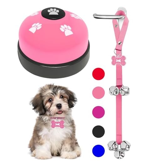 KEXIAVA 2 Unidades Timbres para Perros Timbre para Mascotas Perros Accesorios Timbre Perros Adiestramiento Timbre de Puerta para Perros para Salir al Aire Libre Campana de Tren de Cachorros (Rosa)