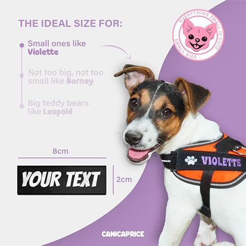 Pack of 2 Customizable Labels for Tactical Harness - 2 Custom Hook and Loop Patches Compatible with Every Harnesses - Choose Your Text, Design, Logo, Color, Size and Font (Black, 8x2cm) - Image 3