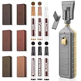 Vinyl Floor Repair Kit with Heat Pen - 6 Colors Hardwood Floor Wax Wood Furniture Marker Laminate Repair Kit Cover Scratches, Stains,Cracks, Holes for Doors, Cabinets, Table, Floors