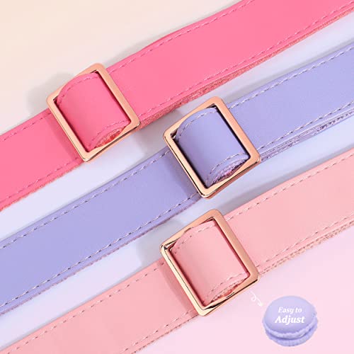 Didog Soft Leather Dog Collar, Pink Dog Collar Leather With Quick Release Metal Buckle, Adjustable & Easy To Clean Girl Dog Collars With Soft Padded For Medium Dogs, Dark Pink, M #TOP4
