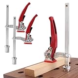 TRUTOPWAY 2 Pack Woodworking Quick Ratchet Bench Dog Clamps, Heavy Duty Hold...