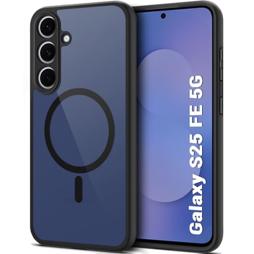 Image of TheGiftKart Hybrid Shockproof Back Cover Case for Samsung Galaxy S25 FE 5G | Hard Back Cover Case for Samsung Galaxy S25 FE 5G (PC & TPU, MagSafe Compatible, Transparent Clear Back, Black Sides)