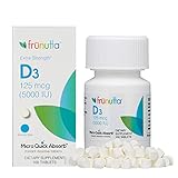 Frunutta Vitamin D3 5000 IU Under The Tongue Instant Dissolve Tablets - 125 mcg x 100 Tablets - for Stronger Bones, Muscles and Immune System - Dietary Supplement- Non-GMO, Gluten Free