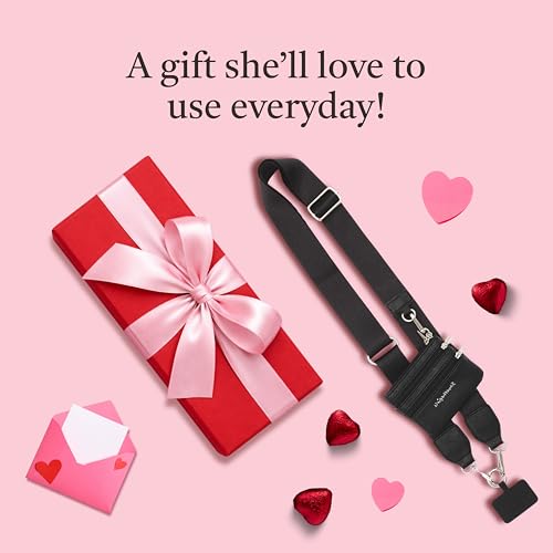 Image of Save the Girls Original Clip and Go Phone Strap Original (Silver - Silver Pouch) - Crossbody Phone Strap Chain with Zipper Wallet Pouch - Phone Lanyard with Zippered Pouch