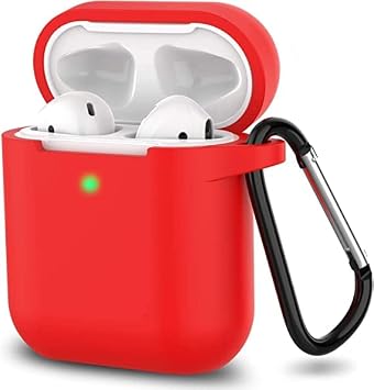 Apple Kulaklık 1/2 Nesil İle Uyumlu Tam Koruyucu Askılı Yumuşak Slikon Kulaklık Kılıfı (Kırmızı)