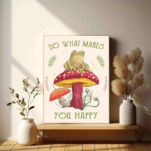 Image of Mushroom Stamped Cross Stitch Kits for Adults Beginner,Frog Counted Cross Stitch Kits Printed Stitching Cute Patterns Dimensions Needlepoint Art Crafts Embroidery Kits for Adults Beginners