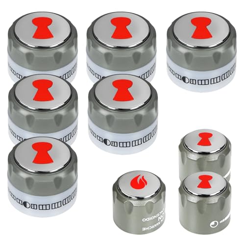 JKLESA 67692 Control Knob Kit 9 Pack Compatible with Weber Summit 660/670 Grill Knobs Includes 6 Main Burner Ignition Control Knobs 1 IR Knob 1 Smoke and 1 Grill Burner Control Knob