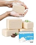 larosanna Australian Goat Milk Soap,Helps Moisturize,Smooth & Cleanse Skin,Triple-milled Bar Soap with Cocoa Butter,Aloe Vera and Pure Plant Oil,Body Soap Bars 6.3 oz for Adults & Babies,Pack of 4
