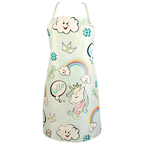 Christmas Feeling Lightweight Cute Graphic Printed Design Unicorn Apron Kitchen Cooking Baking Chef Apron WQDJS-122 Kids
