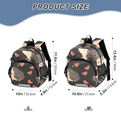 Kid's Backpack for Boys & Girls Toddler Bag Hedgehog Love Backpack with Safety Leash2