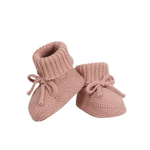 Image of Hadetoto Baby Booties Newborn First Walkers Cozy Shoes Warm Knit Soft Booties for Toddler Infant Boy Girl