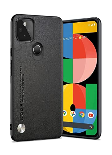 Puxssul Case for Google Pixel 5, Anti-Fingerprint Faux Leather Back ...