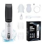 DAILYLIFE Baby Hair Clippers, Calming Clippers for Autistic Children, Silent Haircut Trimmer for Kids, Rechargeable Cordless & Waterproof Hair Cutting Kits with LCD Play