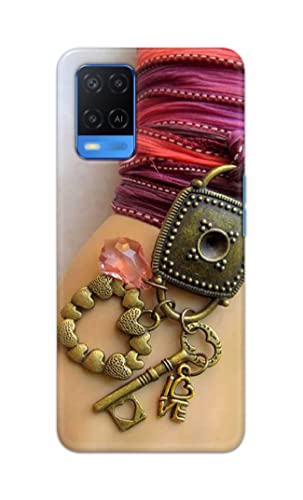 Image of Girl Hand with Keychain Hard Back Case Cover for Oppo A54 Back Cover -(J5) VNS2228