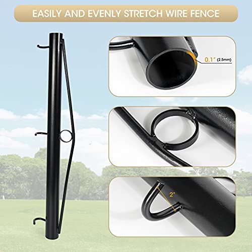 Touri 32‘’ Black Steel 3 Hook Chain Link Fabric Fence Stretcher Bar For Even Tension
