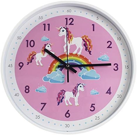 TOHOOYO Pink Wall Clock,Silent Non Ticking Children's Décor Quiet Clocks for Kids Room,Office,School,Bedroom,Kitchen,Classroom (12 inch Pink)