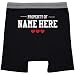 Property of Custom Name Mens Boxers: Hanes Black Boxer Brief Underwear