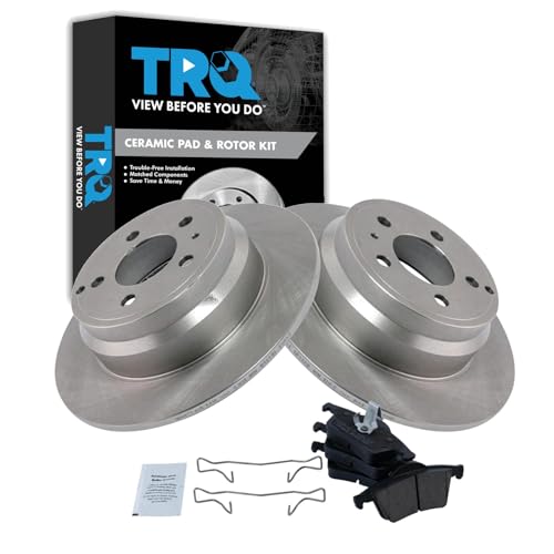 Image of TRQ Rear Brake Pad and Rotor Set Ceramic Compatible with 2000 Volvo V70