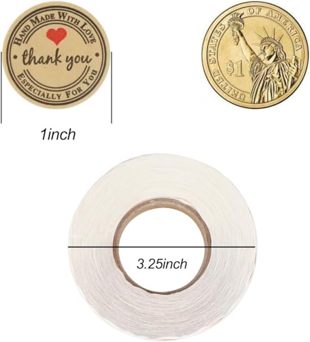 Image of Alokik Enterprise 2000 Pcs Watercolor Thank You Stickers, Round Thank You Adhesive Sticker for Small Business Wedding Supplies Packing Stickers Gift Wrap (4 Thank You Handmade with Love)