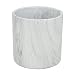Three Hands Benzara 8" White Marble Look Flower Pot