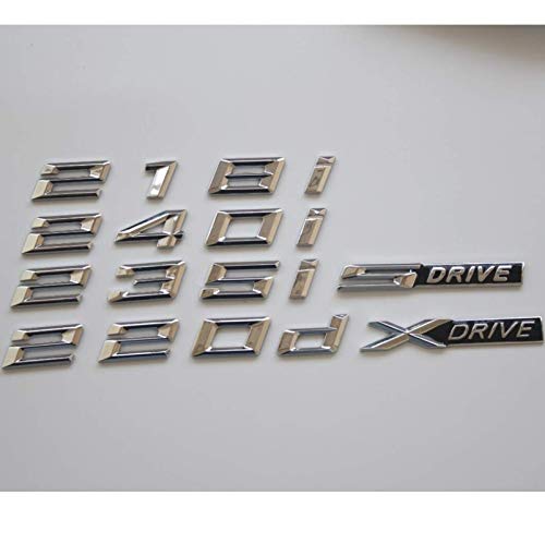 Emblemi cromati con lettere e parole per bagagliaio per BMW F22 F23 F87 218i 228i 220i 235i 230i 218d 225d 220d XDrive SDrive (220d, Cromo?)