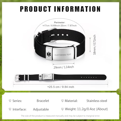 Emergency Medical Alert Bracelets for Women Men Adjustable Sports Medical ID Bracelets Custom Stainless Steel Medical Alert ID Bracelets2