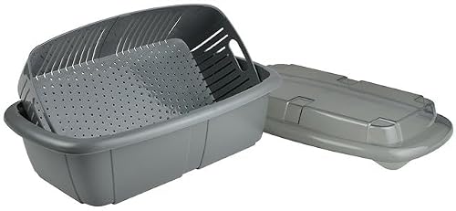 Hutzler 3-in-1 Fruit Saver Basket, Colander and Container, 2 Quarts, Gray