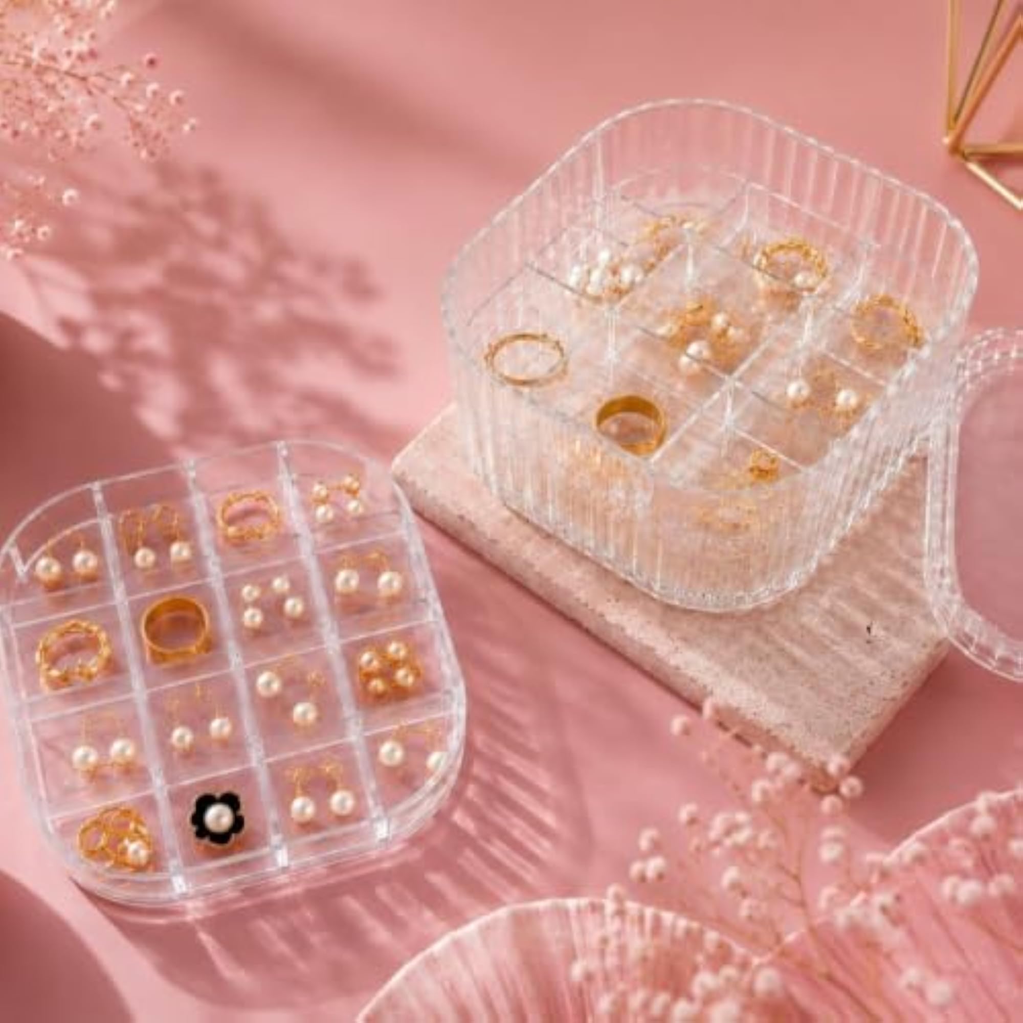 Acrylic 3 Layer Jewelry Storage Box with Drawers