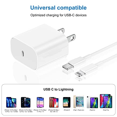 Iphone 13 12 Fast Charger Block,20W Pd High Speed Charging Adapter With Type C To Lightning Cable 6Ft [Apple Mfi Certified],Original Iphone Usb C Charger For Iphone 13 12 11 Pro Max Mini(1-Pack) #TOP6