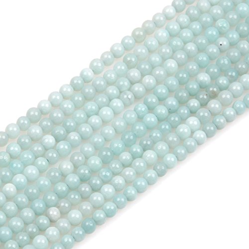 GEM-Inside Amazonite Gemstone Loose Beads Natural Energy Power Beads for Jewelry Making 4mm Round 15 Inches