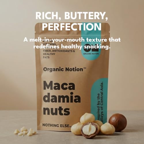 Image of Organic Notion Macadamia Nuts(Kernels) | Grade A++,Guilt-Free Snacking, Rich in Healthy Fats & Antioxidants | Crunchy & Creamy Texture | Resealable Pouch (100 gm)