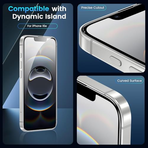 Image of Mr.Shield [2 Pack] Easy-X Screen Protector for iPhone 14 /13 /17e /16e /13 Pro | 9H Hardness Tempered Glass Guard, Military Grade Shatterproof, Easy Installation Tray, HD Clarity, Case-Friendly