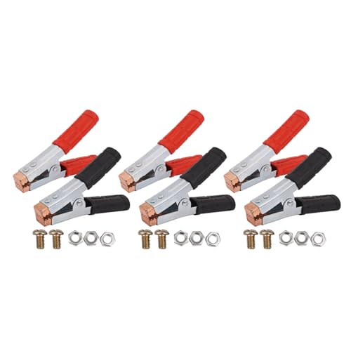 Pinces crocodiles de test de batterie cuivre heavy duty lot de 6