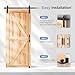 EaseLife 6 FT Sliding Barn Door Track and Handle Hardware Kit,Basic J Pulley,Slide Smoothly Quietly,Easy Install (6FT Track Kit for 30