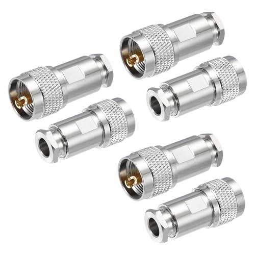 Conector UHF macho PL259 de 8mm marca sourcing map para cable coaxial RG6
