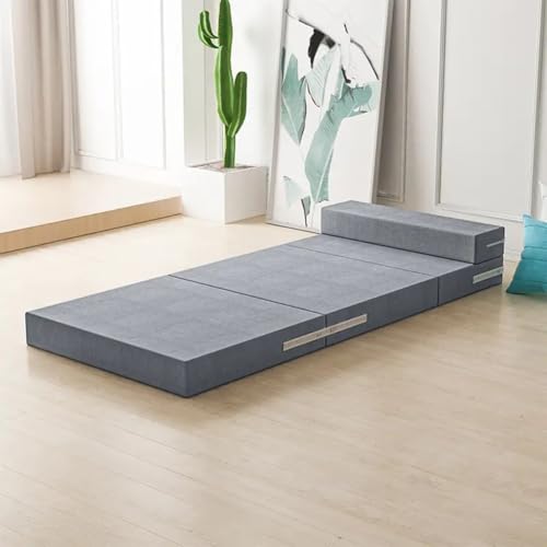 Colchón plegable de 150x200 cm marrón para cama doble y de viaje