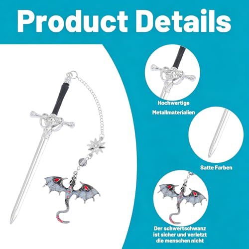 Image of Metal Bookmarks, Aesthetic Book Marks with Silver Stegosaurus Design, Reading Accessories for Fantasy Novel Readers, Students and Teachers, Book Markers for Daily Reading and Gift Giving