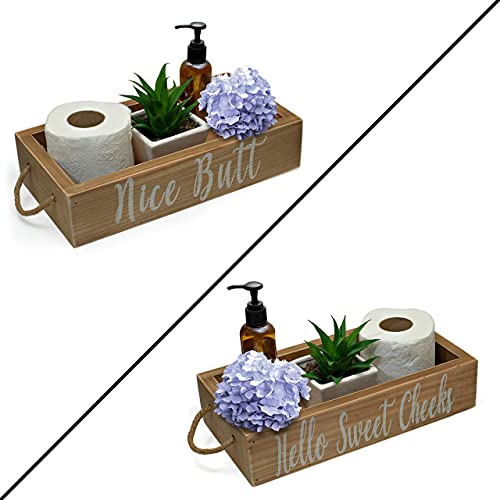 Nice Butt Bathroom Decor Box - Farmhouse Bathroom Decor Toilet Box, Rustic Decor Bathroom Box Toilet Organizer, Farmhouse Decor Toilet Paper Box, Hello Sweet Cheeks Bathroom Box Rustic Bathroom Decor