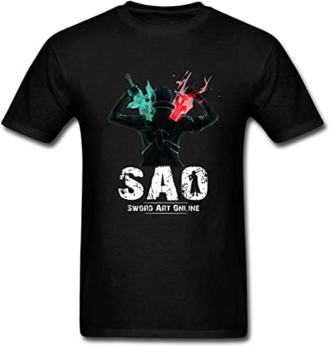 Sword Art Online Kirito Anime Manga Fan Art Camiseta para hombre, Negro, S