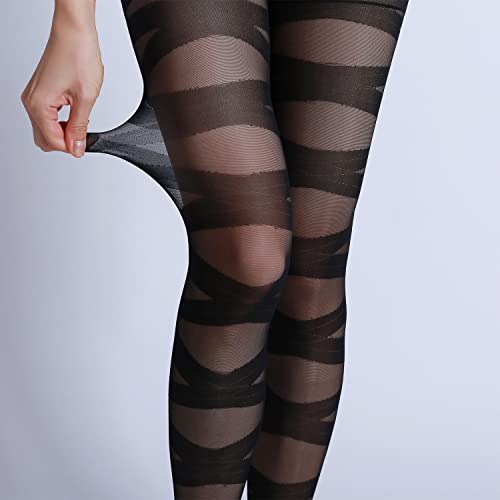 Image of Sahabowi Women Tights, Female Sheer High Waist Pantyhose, Vintage Control Top Stockings