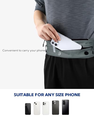 Image of WATERFLY Running Belt Fanny Pack: Runner Marathon Jogging Waist Pack Sport Workout Exercise Fitness Phone Holder Belt for Men Women Jogger Slim Waistband