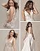 SEIM Elegant Lace Chiffon A Line Wedding Dresses for Women 2025 Bride Deep V Neck Illusion Bridal Wedding Gown Ivory US Size 08