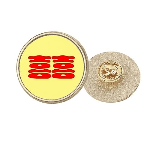 Broche ronde Celebrate Wedding en métal doré taille M